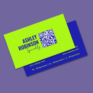 Modernes Minimalistisches QR-Limone Visitenkarte