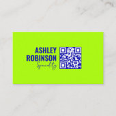 Modernes Minimalistisches QR-Limone Visitenkarte (Vorderseite)