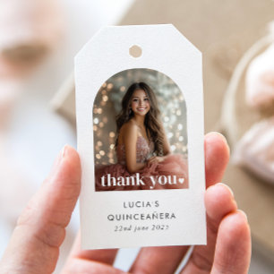 Modernes Minimalistisches Quinceañera Arted Foto G Geschenkanhänger