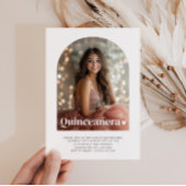 Modernes Minimalistisches Quinceañera Artes Foto Einladung