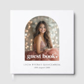 Modernes Minimalistisches Quinceañera Artes Foto Gästebuch (Vorderseite)