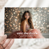 Modernes Minimalistisches Quinceañera-Foto Save th Einladung