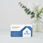 Modernes Minimalistisches Real Anwesen Blau Visitenkarte (Stehend Vorderseite)