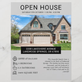 Modernes Minimalistisches Real Anwesen Open House  Flyer