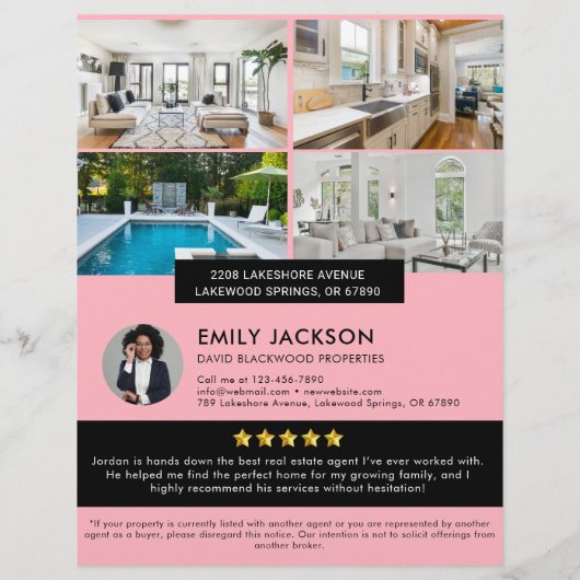 Modernes Minimalistisches Real Anwesen Open House Flyer (Hinten)