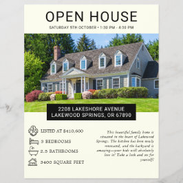 Modernes Minimalistisches Real Anwesen Open House  Flyer