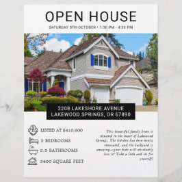 Modernes Minimalistisches Real Anwesen Open House  Flyer