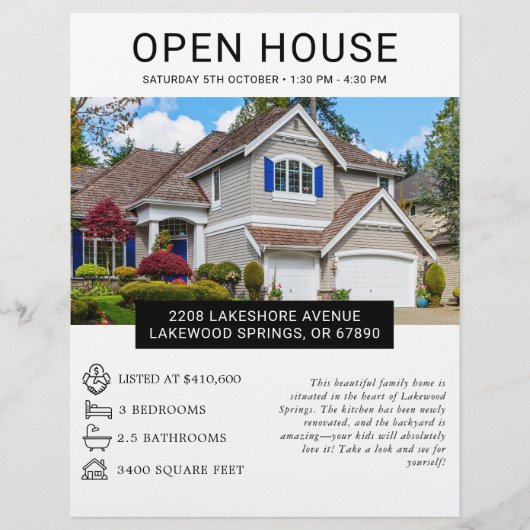 Modernes Minimalistisches Real Anwesen Open House  Flyer (Vorne)