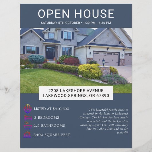 Modernes Minimalistisches Real Anwesen Open House  Flyer (Vorne)