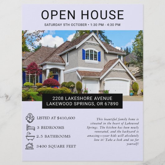 Modernes Minimalistisches Real Anwesen Open House Flyer (Vorne)