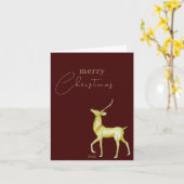Modernes Minimalistisches Reindeer Firmenweihnacht Karte (Gelbe Blume)