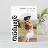 Modernes Minimalistisches Retro-Graduate-Foto Ankündigung (Stehend Vorderseite)