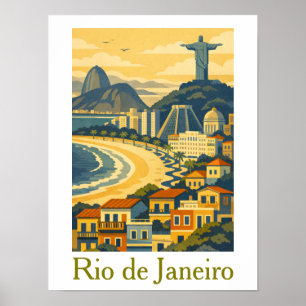 Modernes minimalistisches Rio de Janeiro Brasilien Poster