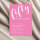 Modernes Minimalistisches Rosa 50. Geburtstag Einladung