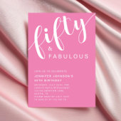 Modernes Minimalistisches Rosa 50. Geburtstag Einladung