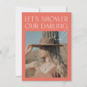 Modernes Minimalistisches rosa Foto Digitales Brau Einladung (Vorderseite)