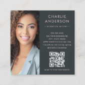 Modernes, minimalistisches, rosa graues Foto Quadratische Visitenkarte (Vorderseite)