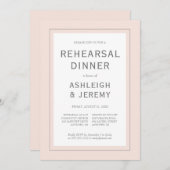 Modernes Minimalistisches Rosa Graues Probe Abende Einladung (Vorne/Hinten)