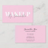 Modernes Minimalistisches Rosa Makeup Visitenkarte (Vorne/Hinten)
