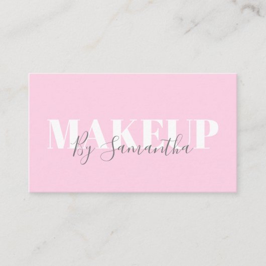 Modernes Minimalistisches Rosa Makeup Visitenkarte (Vorderseite)