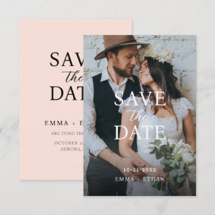 Modernes Minimalistisches Rosa Save The Date
