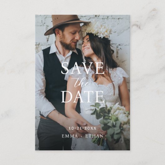 Modernes Minimalistisches Rosa Save The Date (Vorderseite)