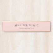 Modernes Minimalistisches Rosa-Template Elegant Türschild (Vorderseite )