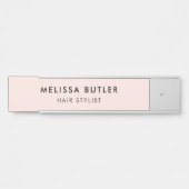 Modernes, Minimalistisches Rosa Türzeichen Türschild (Vorderseite )