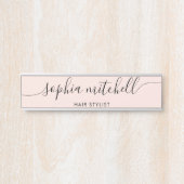 Modernes, Minimalistisches Rosa Türzeichen Türschild (Vorderseite )