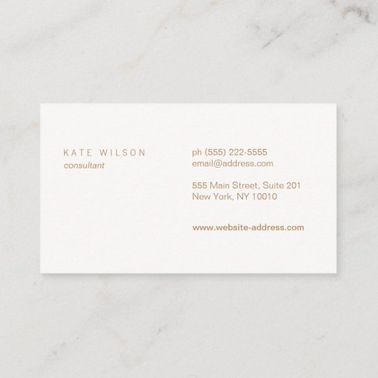 Modernes, Minimalistisches Rosatmoor Beruflich Visitenkarte (Rückseite)