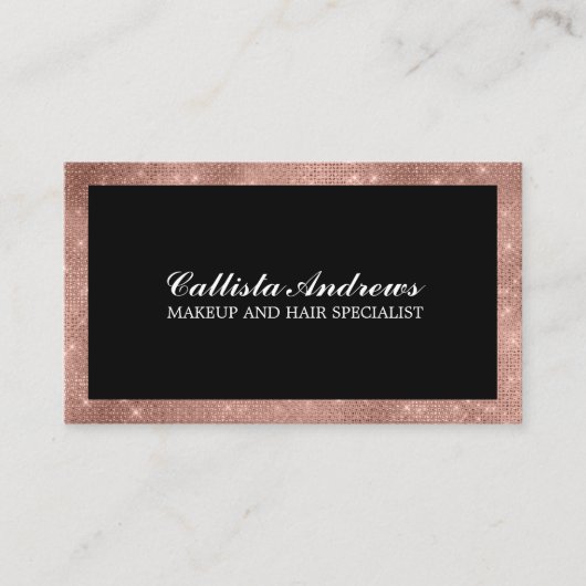 Modernes Minimalistisches Rose Gold Glitzer Einfac Visitenkarte (Vorderseite)