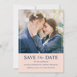 Modernes, Minimalistisches Rose und elegantes Foto Save The Date