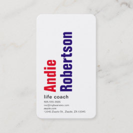 Modernes Minimalistisches Rot lila Visitenkarte