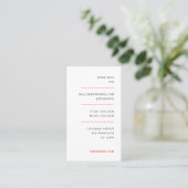 Modernes Minimalistisches Rot Orange Stilvoll vert Visitenkarte (Stehend Vorderseite)