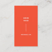 Modernes Minimalistisches Rot Orange Stilvoll vert Visitenkarte (Rückseite)