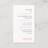 Modernes Minimalistisches Rot Orange Stilvoll vert Visitenkarte (Vorderseite)