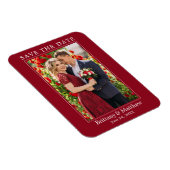 Modernes Minimalistisches Rot Save the Date Magnet (Rechte Seite)