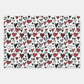 Modernes Minimalistisches Rot, Schwarz und Weiß Geschenkpapier Set (Vorderseite 3)