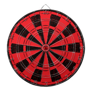 Modernes Minimalistisches Rot und Schwarz Dartscheibe