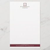 Modernes Minimalistisches Rot-Weiß-Logo-Geschäft Briefpapier (Vorderseite)