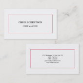 Modernes Minimalistisches Rotes Beruflich Visitenkarte (Vorne/Hinten)