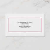 Modernes Minimalistisches Rotes Beruflich Visitenkarte (Rückseite)