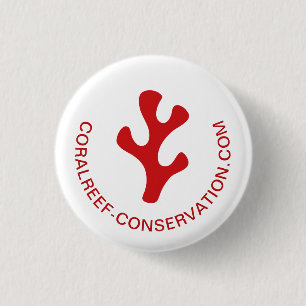 Modernes Minimalistisches Rotes Korallenlogo Button