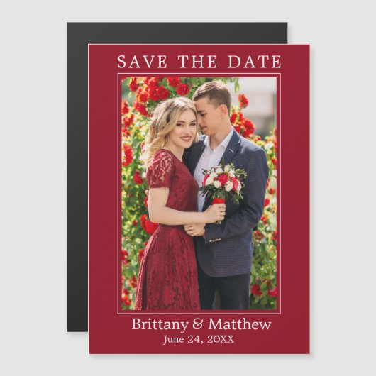 Modernes Minimalistisches Rotes Magnesium Save the Magnetkarte (Vorne/Hinten)