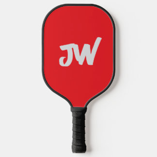 MODERNES MINIMALISTISCHES ROTES MONOGRAM PICKLEBALL SCHLÄGER
