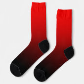 Modernes Minimalistisches Rotes Schwarzes Gradient Socken (Linkes Detail)