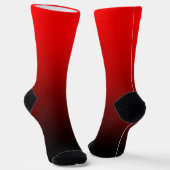 Modernes Minimalistisches Rotes Schwarzes Gradient Socken (Gewinkelt)