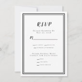 Modernes Minimalistisches RSVP-Menü für Hochzeiten (Vorderseite)