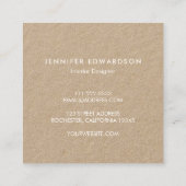 Modernes, minimalistisches rustikales Kraftwerk be Quadratische Visitenkarte (Rückseite)