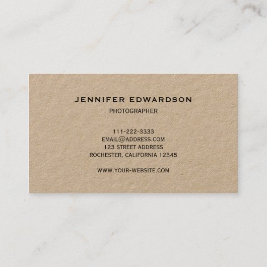 Modernes, minimalistisches rustikales Kraftwerk be Visitenkarte (Rückseite)